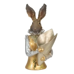 Heykəlcik Clayre & Eef Rabbit, polirezin, 16x13x30 sm, qızılı