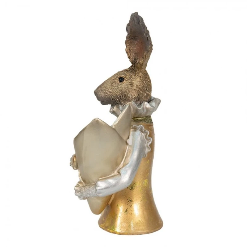 Статуэтка Clayre & Eef Rabbit, полирезин, 16x13x30 см, золотистый