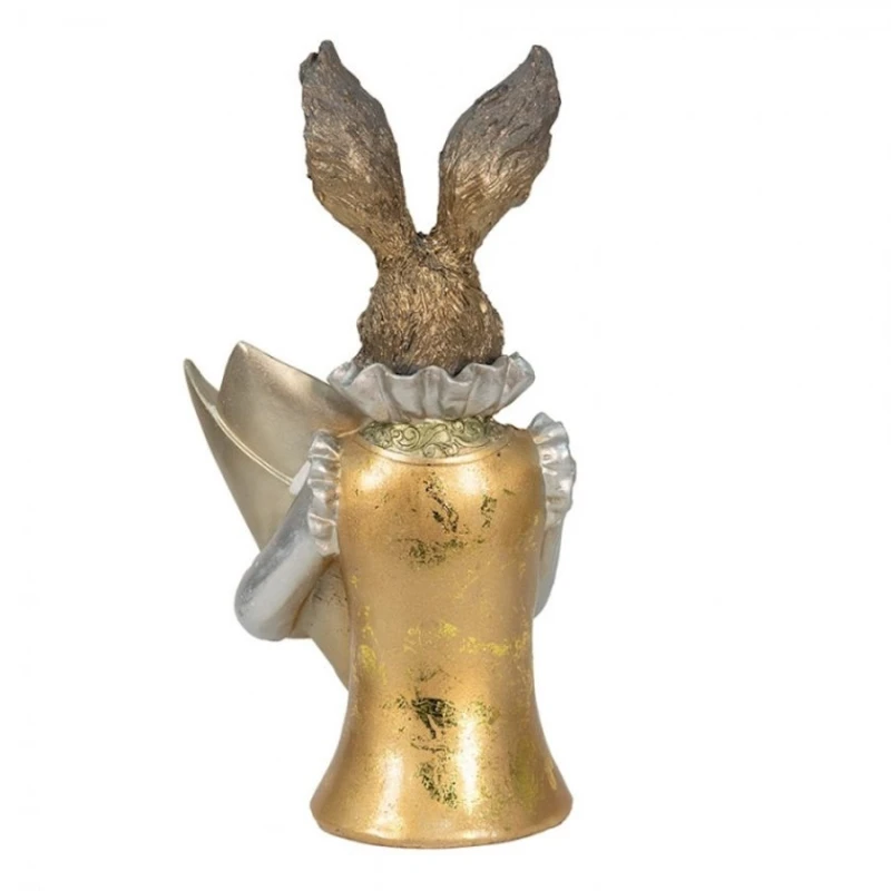 Статуэтка Clayre & Eef Rabbit, полирезин, 16x13x30 см, золотистый