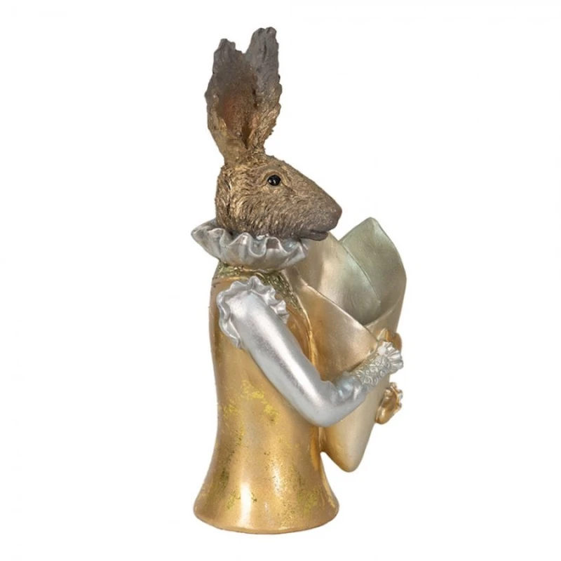 Статуэтка Clayre & Eef Rabbit, полирезин, 16x13x30 см, золотистый
