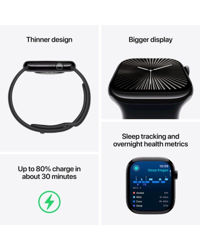 Ağıllı saat Apple Watch Series 10 GPS 46mm Rose Gold Aluminium Case with Light Blush Sport Band - S/M