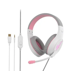 Наушники-гарнитура Meetion MT-HP021, White/Pink