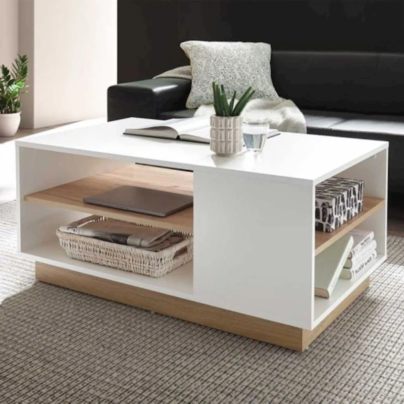 Журнальный стол M3, коричневый/белый, 90х48х59 см