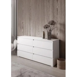 Комод Letta, ЛДСП, белый, 77x40x140 см Комод Letta, ЛДСП, белый, 77x40x140 см