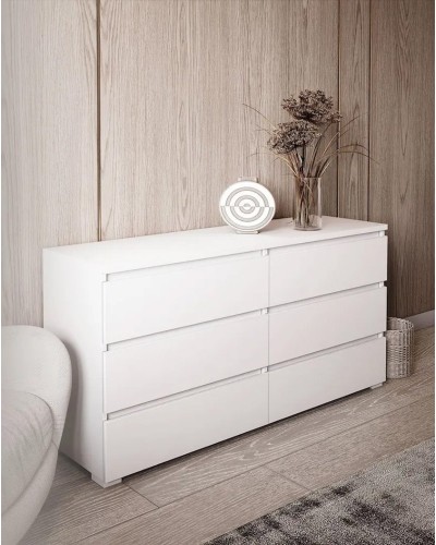Komod Letta, LDSP, ağ, 77x40x140 sm