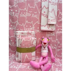 Набор полотенец детские Giltex Kittenz, хлопок, 70x130/50x90/50x30 см, розовый, 3 шт