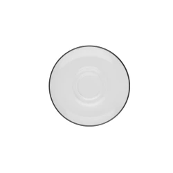 Блюдце ID-Fine Modest Black Lona, 16 см, фарфор, белое/черное