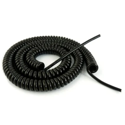 Силовой кабель Spiral Cable, 2m 2 Core, Black Polyurethane PUR Power Cable
