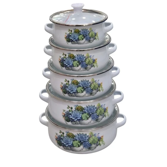 Qazan dəsti SHA-00004685, mina, rəngbərəng, 16/18/20/22/24 sm, 5 əd