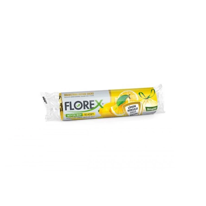 Мешки для мусора Florex с ароматом лимона, 55x60см, 40 л, 10 шт