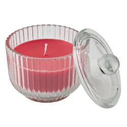 Ароматическая свеча IKEA Vinterfint 105.517.89, 10x9 см, в стекле, Корица и сахар, красный