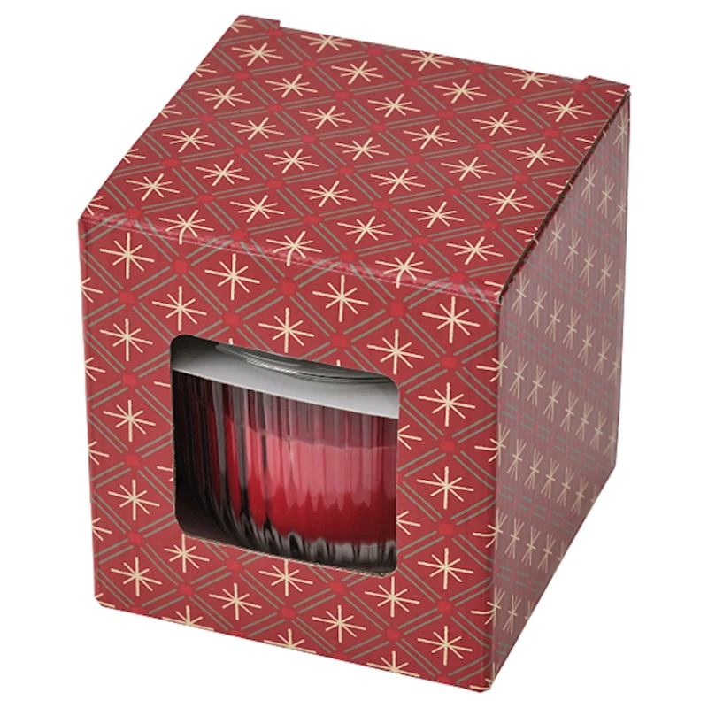 Ароматическая свеча IKEA Vinterfint 105.517.89, 10x9 см, в стекле, Корица и сахар, красный Ароматическая свеча IKEA Vinterfint 105.517.89, 10x9 см, в стекле, Корица и сахар, красный