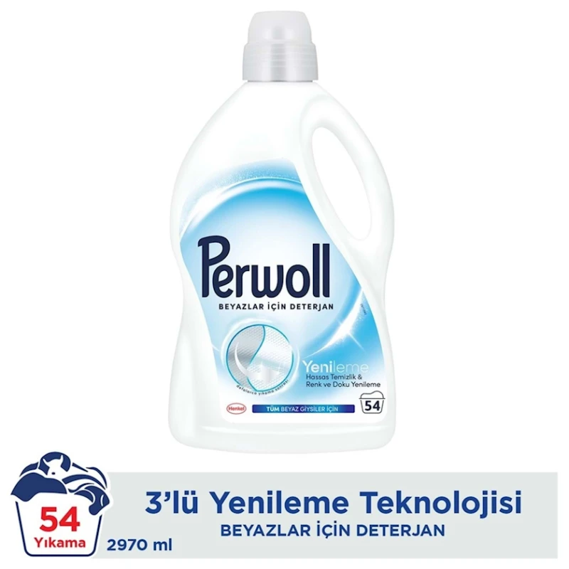 Жидкость для стирки Perwoll, для белого белья, автомат, 2970 мл, 54 стирки