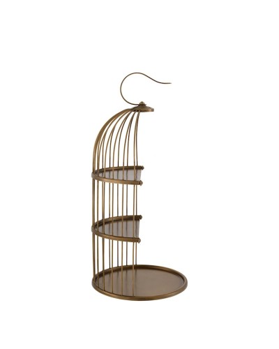 Süfrə üçün etajer qəlyanaltılar üçün Eichholtz 112874 tagre Tahiti antique brass finish diametrt 16.5 sm,hündürlüyü 35.5 sm,üçyaruslu,antik pirinç örtük