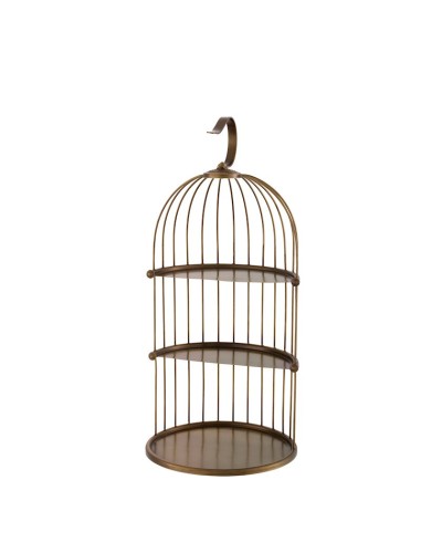 Süfrə üçün etajer qəlyanaltılar üçün Eichholtz 112874 tagre Tahiti antique brass finish diametrt 16.5 sm,hündürlüyü 35.5 sm,üçyaruslu,antik pirinç örtük