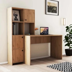 Письменный стол ev_12116163, ламинат, коричневый, 156x51x146 см Письменный стол ev_12116163, ламинат, коричневый, 156x51x146 см