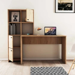 Письменный стол ev_12116163, ламинат, коричневый, 156x51x146 см Письменный стол ev_12116163, ламинат, коричневый, 156x51x146 см