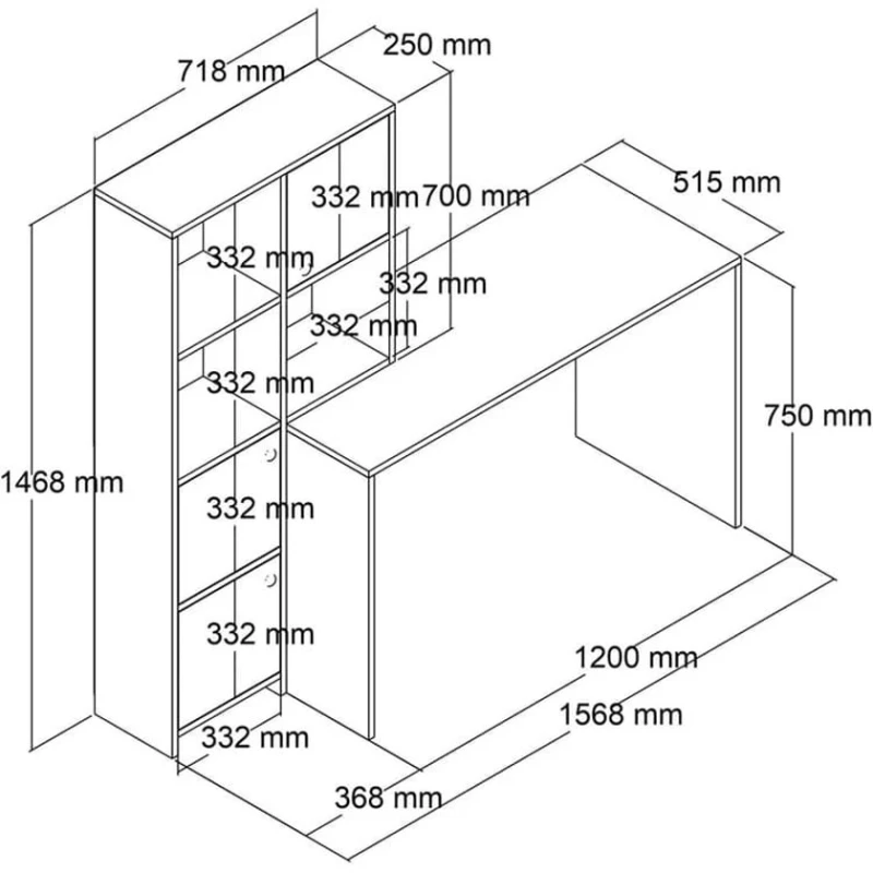 Yazı masası ev_12116163, laminat, qəhvəyi, 156x51x146 sm Yazı masası ev_12116163, laminat, qəhvəyi, 156x51x146 sm