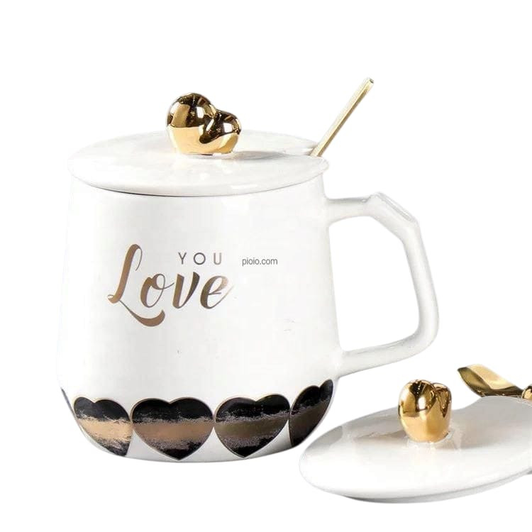 Krujka REN12, 500 ml, ağ/qızılı