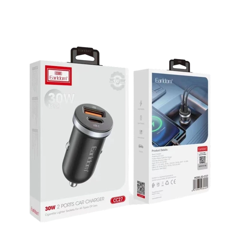 Автомобильное зарядное устройство Earldom ES-CC27 Black Автомобильное зарядное устройство Earldom ES-CC27 Black