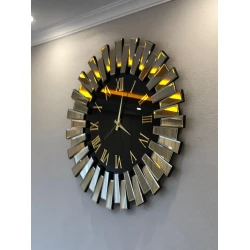 Divar saatı Piyano Saat PS-80B, gümüşü/qara, 80x80 sm