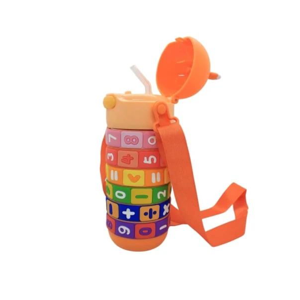 Детский термос Shengya MK004, силиконовая крышка, нержавеющая сталь, оранжевый, 430 мл