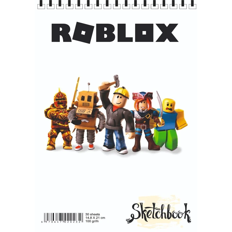 Блокнот Sketchbook R17 Roblox A5, 30 листов, белый Блокнот Sketchbook R17 Roblox A5, 30 листов, белый