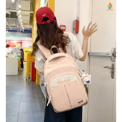 Məktəbli bel çantası HVA408, parça, çəhrayı