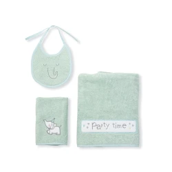 Набор банных полотенец Funnababy Party, хлопок, зеленый, 70x140/40x60 см