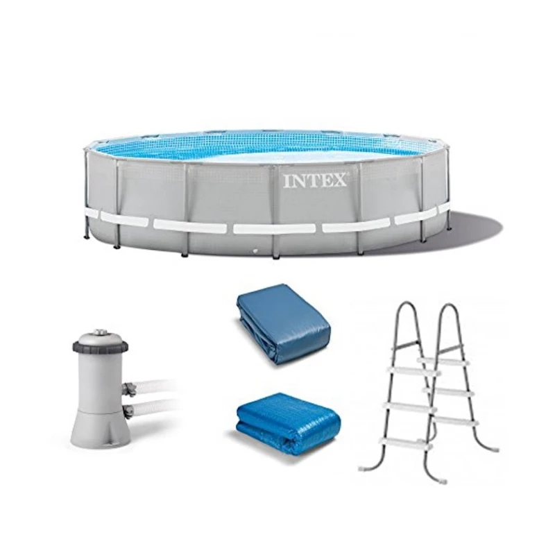 Каркасный бассейн Intex 26724, 457 см, серый