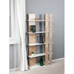 Стеллаж Letta, белый/бежевый, ЛДСП, 80x20x160 см