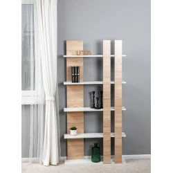 Стеллаж Letta, белый/бежевый, ЛДСП, 80x20x160 см