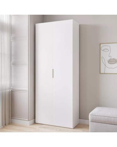 Şkaf Art Mebel Art-80-3, LDSP, ağ, 50х80х210 sm