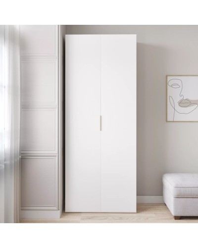 Şkaf Art Mebel Art-80-3, LDSP, ağ, 50х80х210 sm