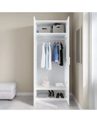 Şkaf Art Mebel Art-80-3, LDSP, ağ, 50х80х210 sm