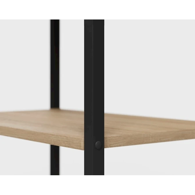 Стеллаж Mio Tesoro Mini Joy Loft, ЛДСП/металл, черный/бежевый, 34x34x119 см Стеллаж Mio Tesoro Mini Joy Loft, ЛДСП/металл, черный/бежевый, 34x34x119 см