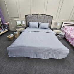 Комплект постельного белья Sahara SHA-000074 пододеяльник 200x220, простыня 230x240, наволочки 50x70, двуспальный, хлопок, серый