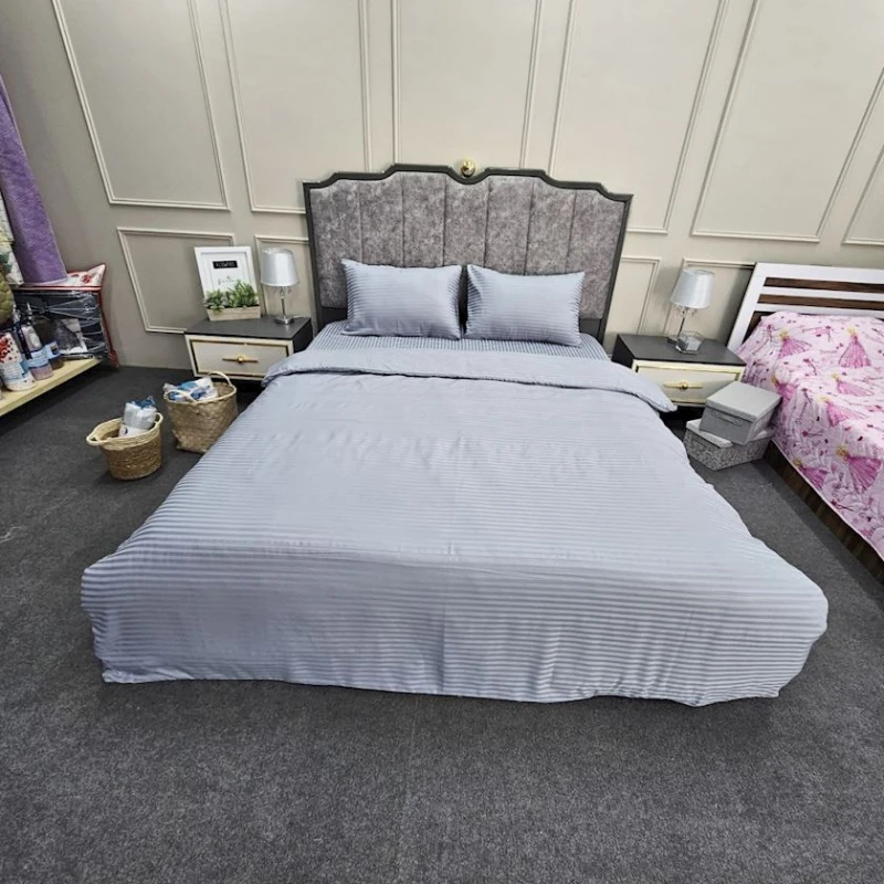 Комплект постельного белья Sahara SHA-000074 пододеяльник 200x220, простыня 230x240, наволочки 50x70, двуспальный, хлопок, серый