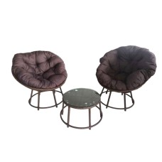 Bağ üçün mebel dəsti Zili Rattan Romaşka, 2 nəfərlik, masa ölçüsü 65x45 sm, qəhvəyi