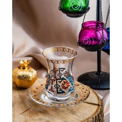 Çay dəsti Buta Glass EA00052, 6 nəfərlik 12 parça, şüşə, şəffaf