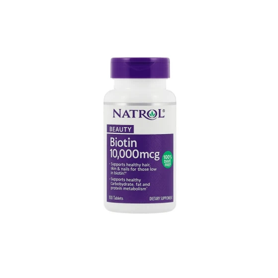 Витамины Natrol Biotin, 10.000 мкг, 100 таблеток Витамины Natrol Biotin, 10.000 мкг, 100 таблеток