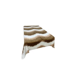 Плед-покрывало RST, 160x200 см, односпальный, белый/коричневый