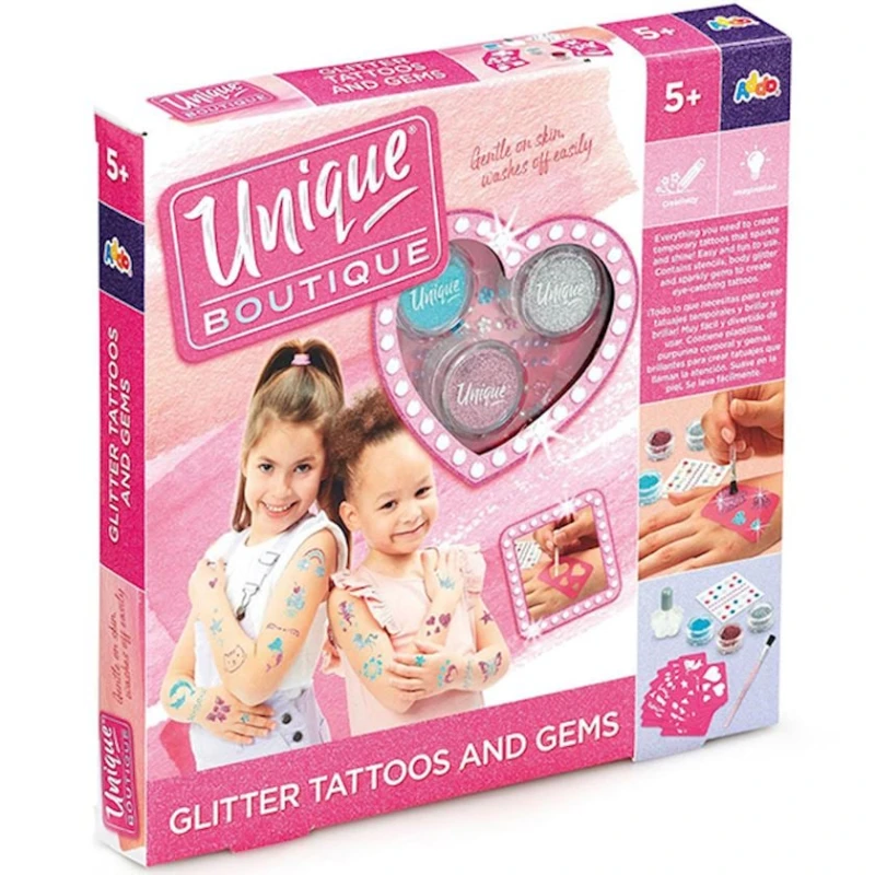 Набор для тату Addo 315-15128-B Unique Boutique Glitter Tattoos and Gems, 5+ лет