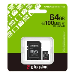 Карта памяти Kingston Kingston SDCS3/64 ГБ Canvas Select Plus A1 U1 V10 64 ГБ Kingston SDCS3/64GB