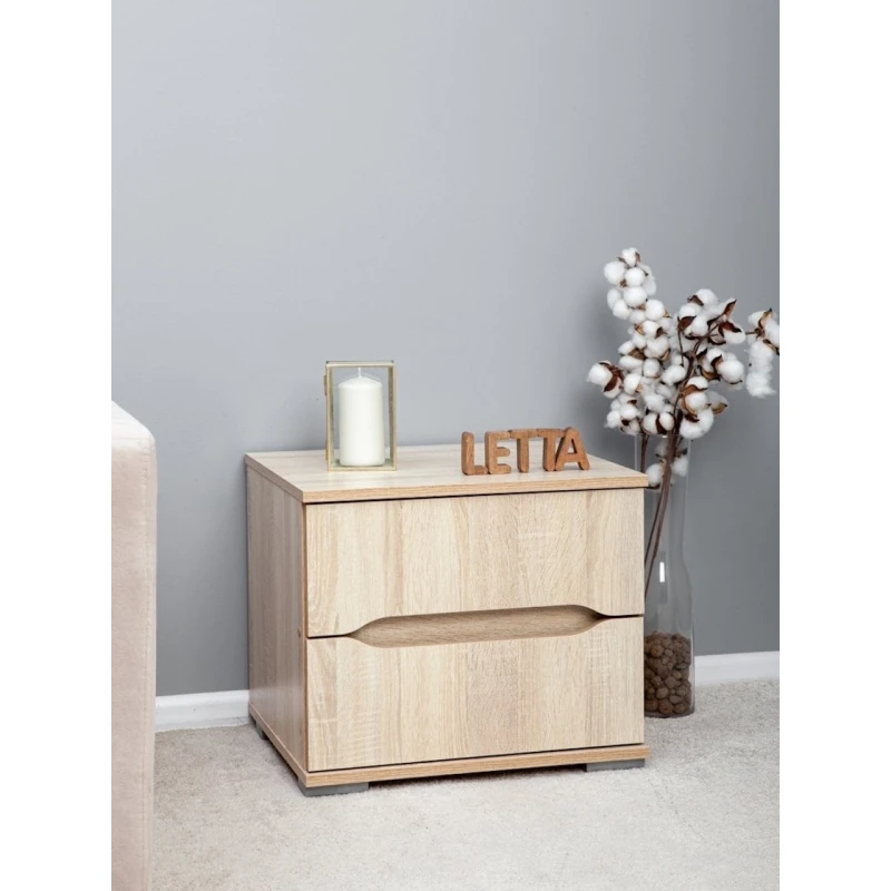 Прикроватная тумбочка Letta 50x43x45 см, ЛДСП, древесный Прикроватная тумбочка Letta 50x43x45 см, ЛДСП, древесный