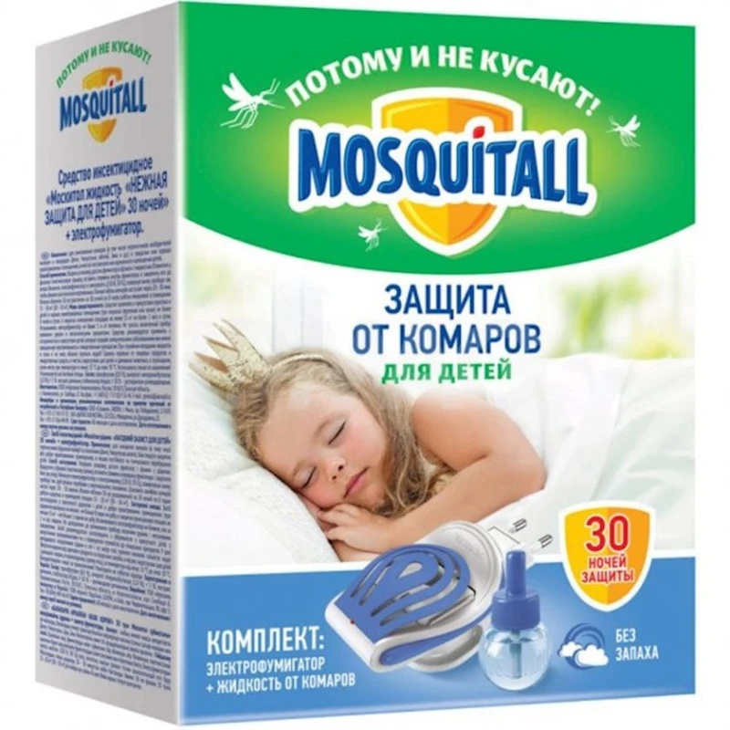 Комплект Mosquitall Нежная Защита Для Детей Фумигатор и Жидкость, 30 ночей Комплект Mosquitall Нежная Защита Для Детей Фумигатор и Жидкость, 30 ночей
