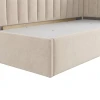 Односпальная кровать Art_tek_yataq 77, ламинат/текстиль, бежевая, 200x85x90 см