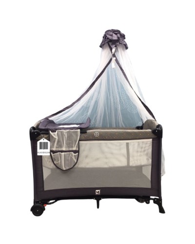 Manej-çarpayı Cool Baby VL-KIDS-136, qəhvəyi, 120х60х75 sm