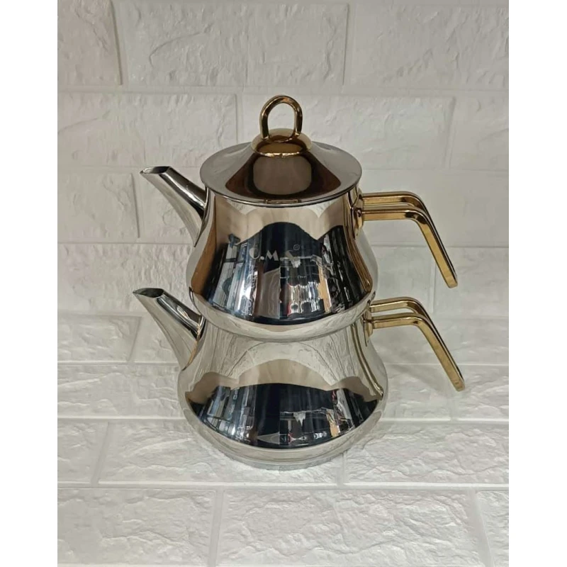 Çaydan dəsti Oms SHA-00002518, paslanmayan polad, gümüşü, 2.5 l