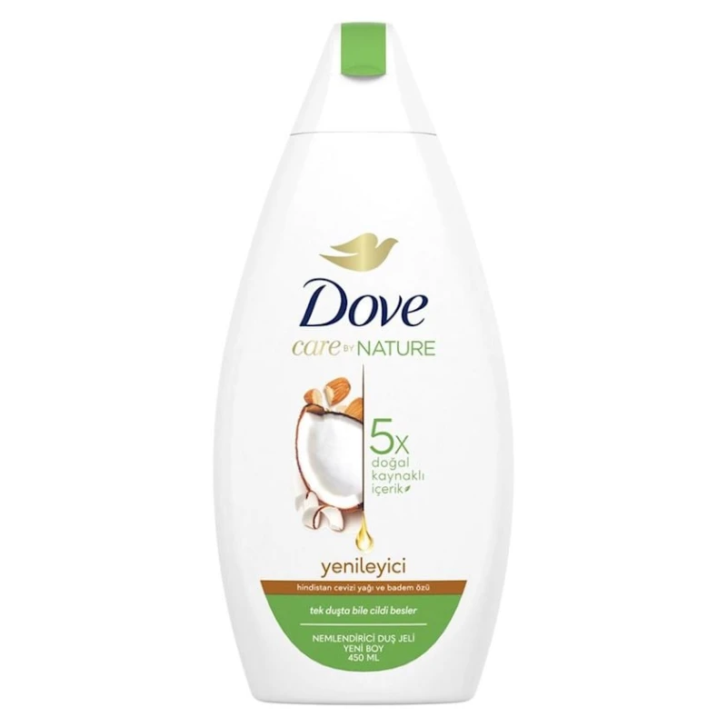 Гель для душа Dove Care by Nature, с кокосовым маслом и экстрактом миндаля, 450 мл